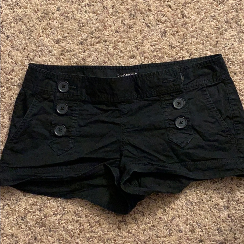 Button Up Black Shorts